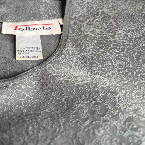 Chenille Jacquard Button Back Long Sleeve Blouse Talbots - Picture 11 of 11